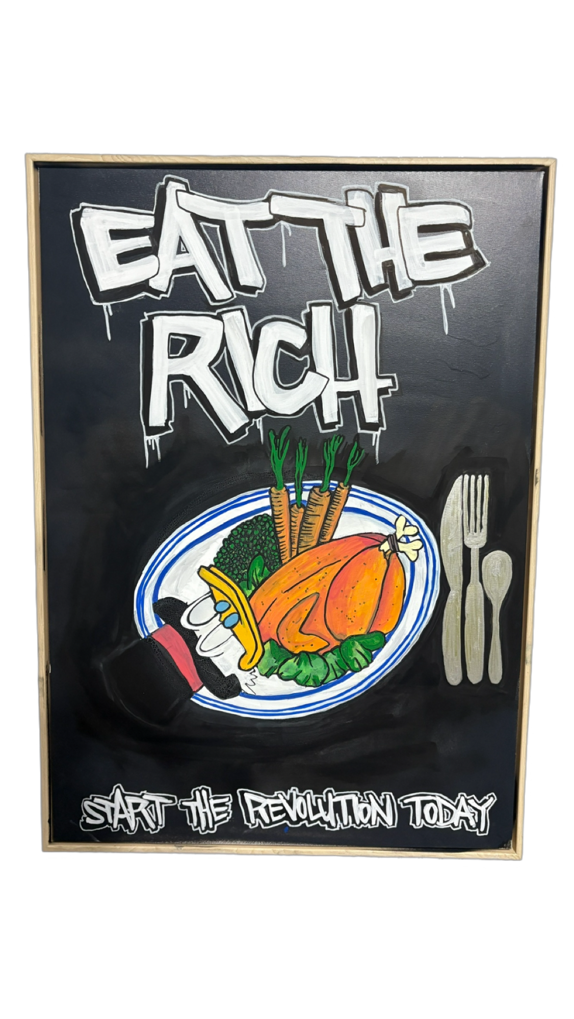 Eat The Rich Framed Canvas