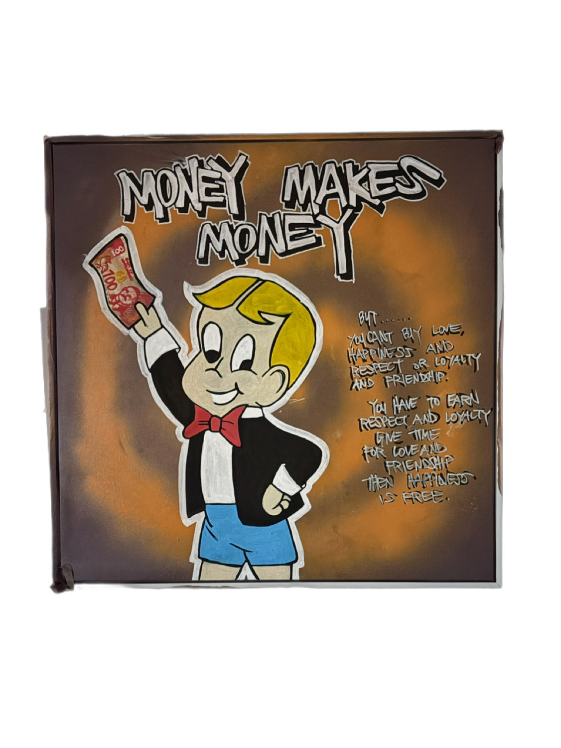 Money Makes Money Framed Canvas