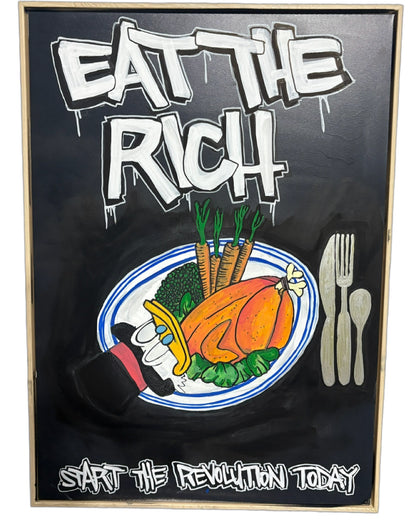 Eat The Rich Framed Canvas