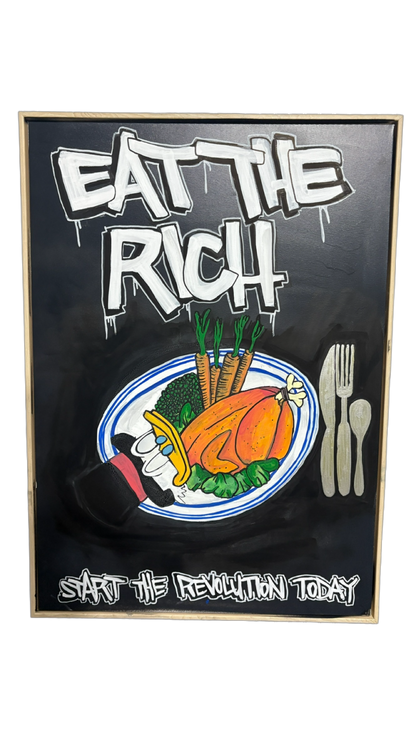 Eat The Rich Framed Canvas
