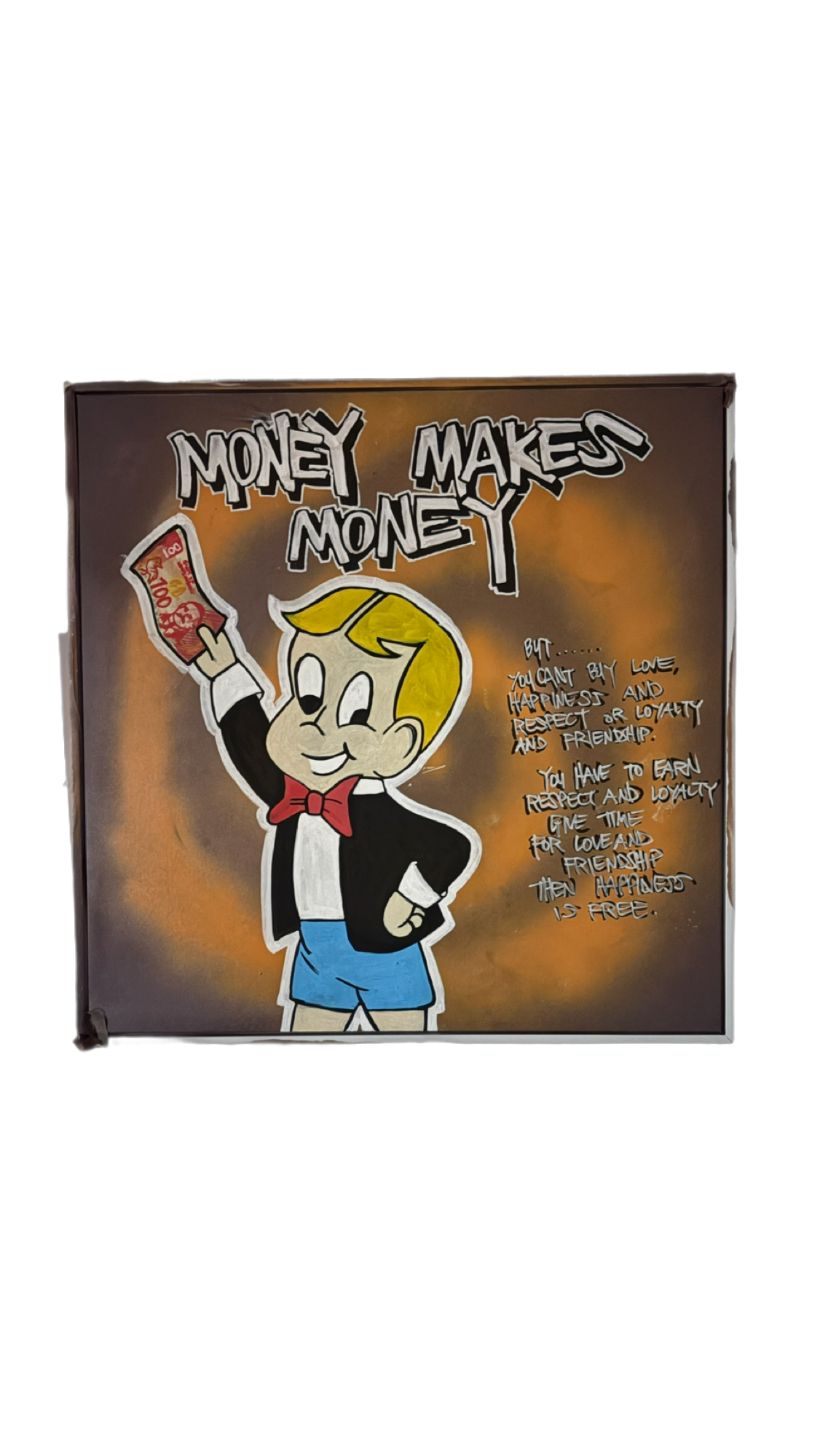 Money Makes Money Framed Canvas