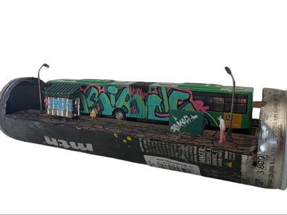 Can Art - Train Collection - Green Bus
